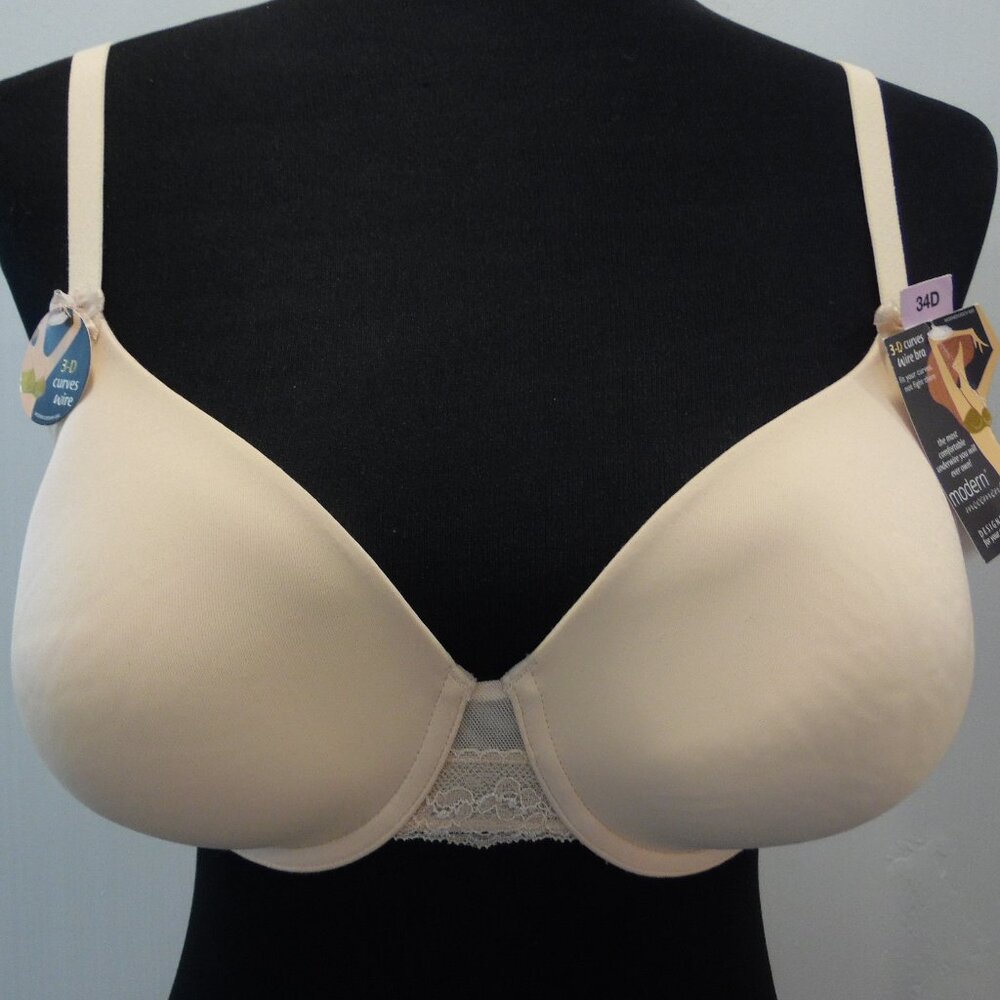 Modern Movement 3-D curves Nude Colored Bra Size 34D YT2BM236 MODMOV3DWR-500